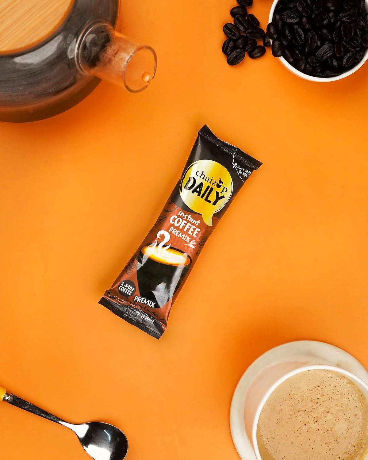 Chaizup Premium 1 Min Instant Assorted Coffee Pack - 24 Sachets | Caramel, Vanilla, Cappuccino & Hazelnut Flavours | 24 Servings | 4 Packs (6 Sachets Each) | 480g